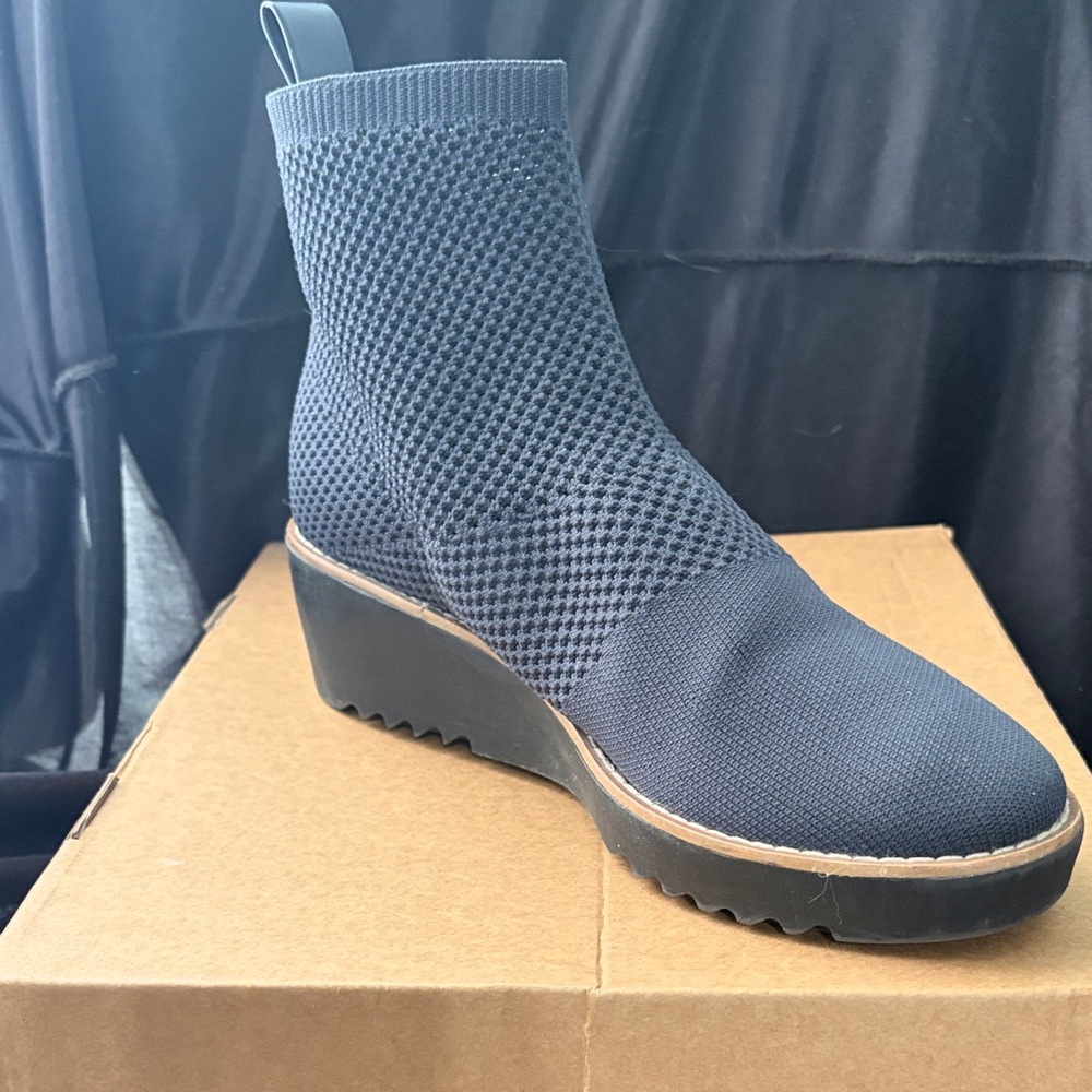 Bandolino Black Knit Wedge Boots